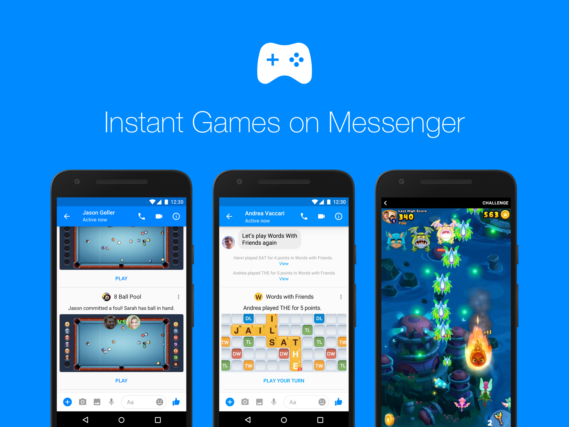 FB Messenger變身遊戲平台  和朋友對戰吧